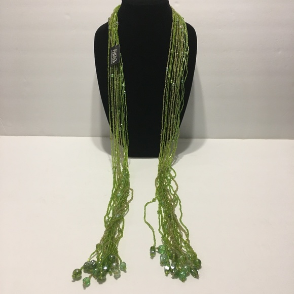 NWT Bijoux Terner green glass / seed bead ethnic l - Picture 8 of 9